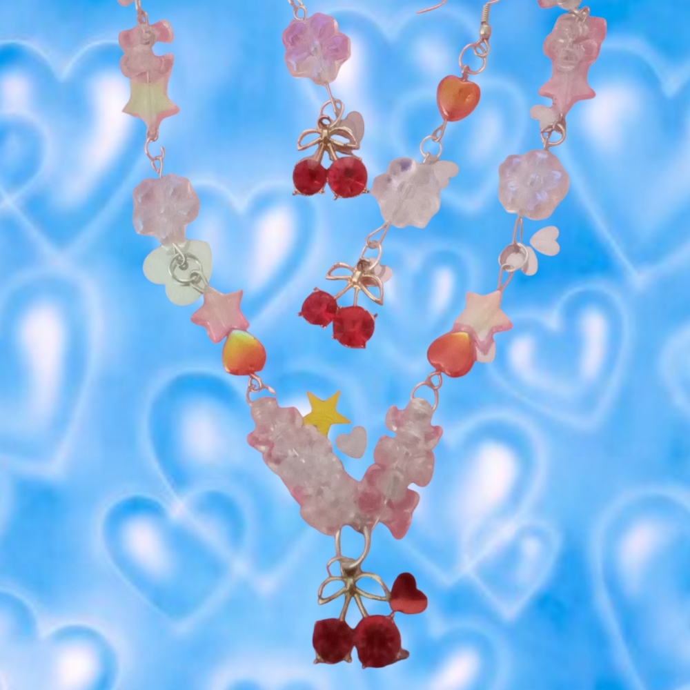 Cherry necklace set